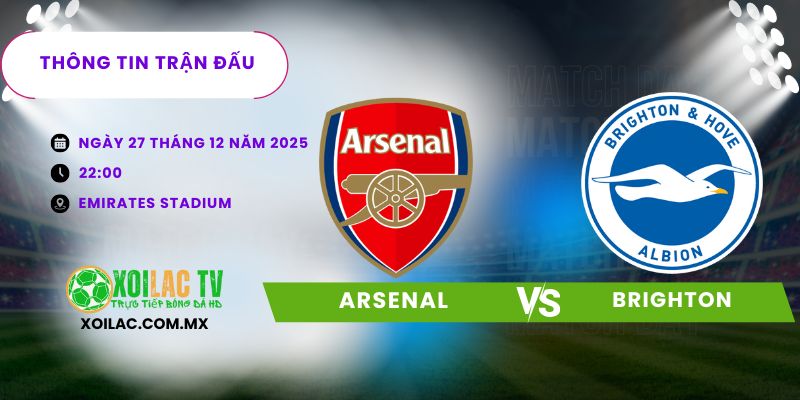 Thông tin trận đấu Arsenal vs Brighton Thông tin trận đấu Arsenal vs Brighton